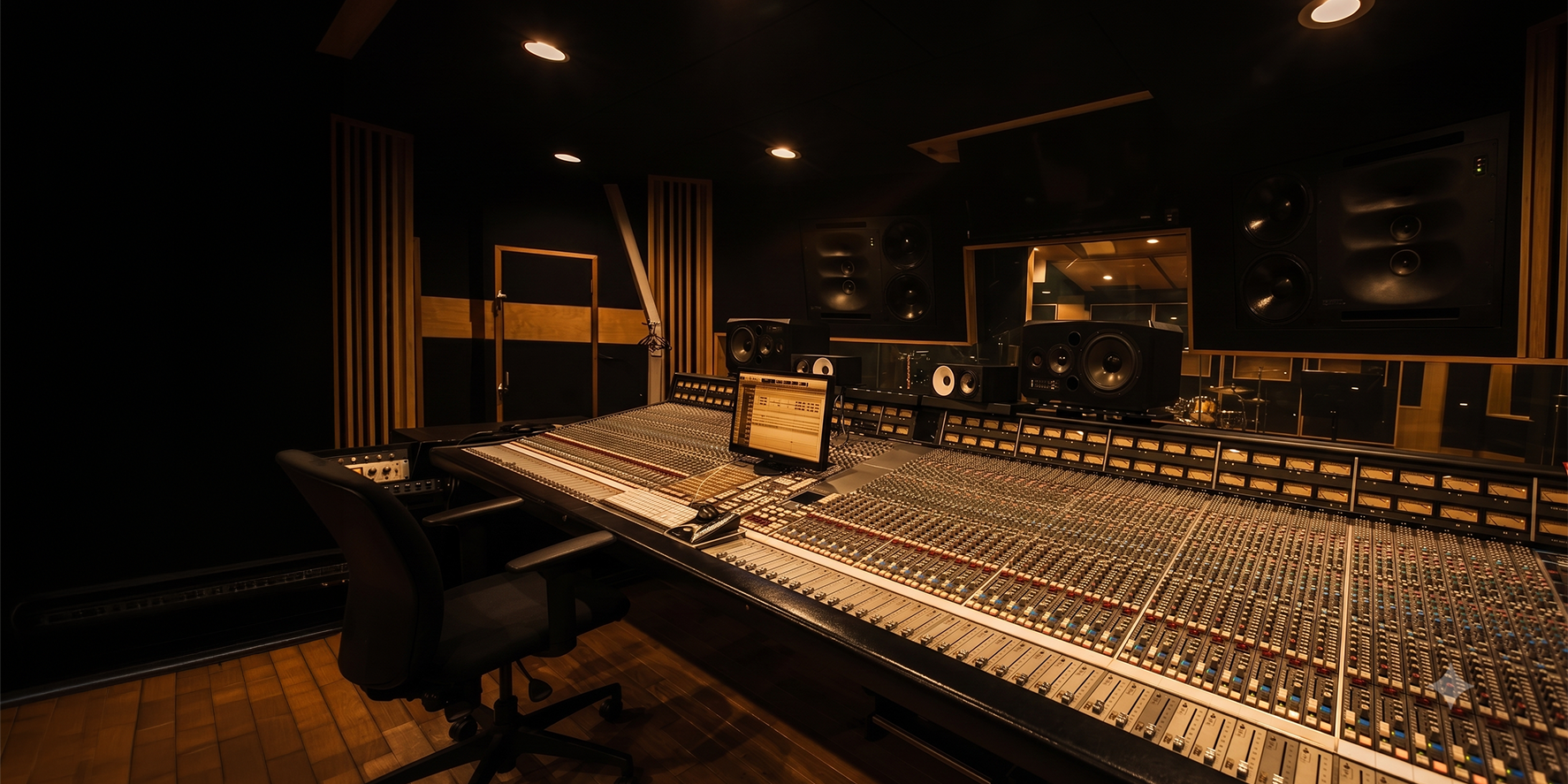 Luxury recording studio interior